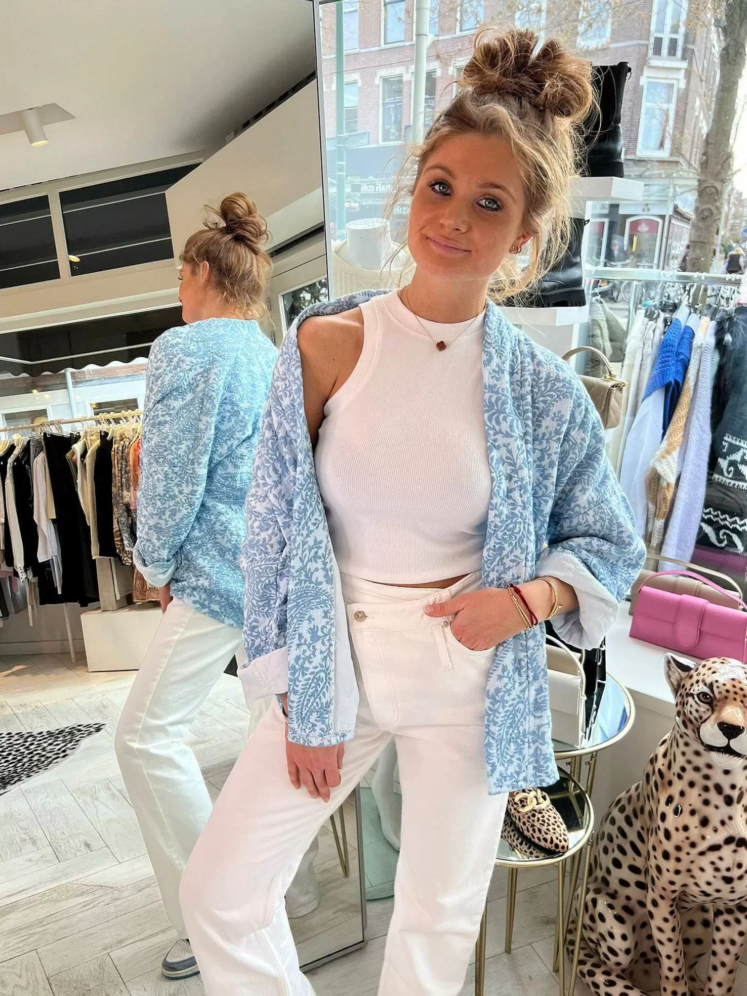 LOF Boutique Jassen>Sammie Pattern Jacket Blue