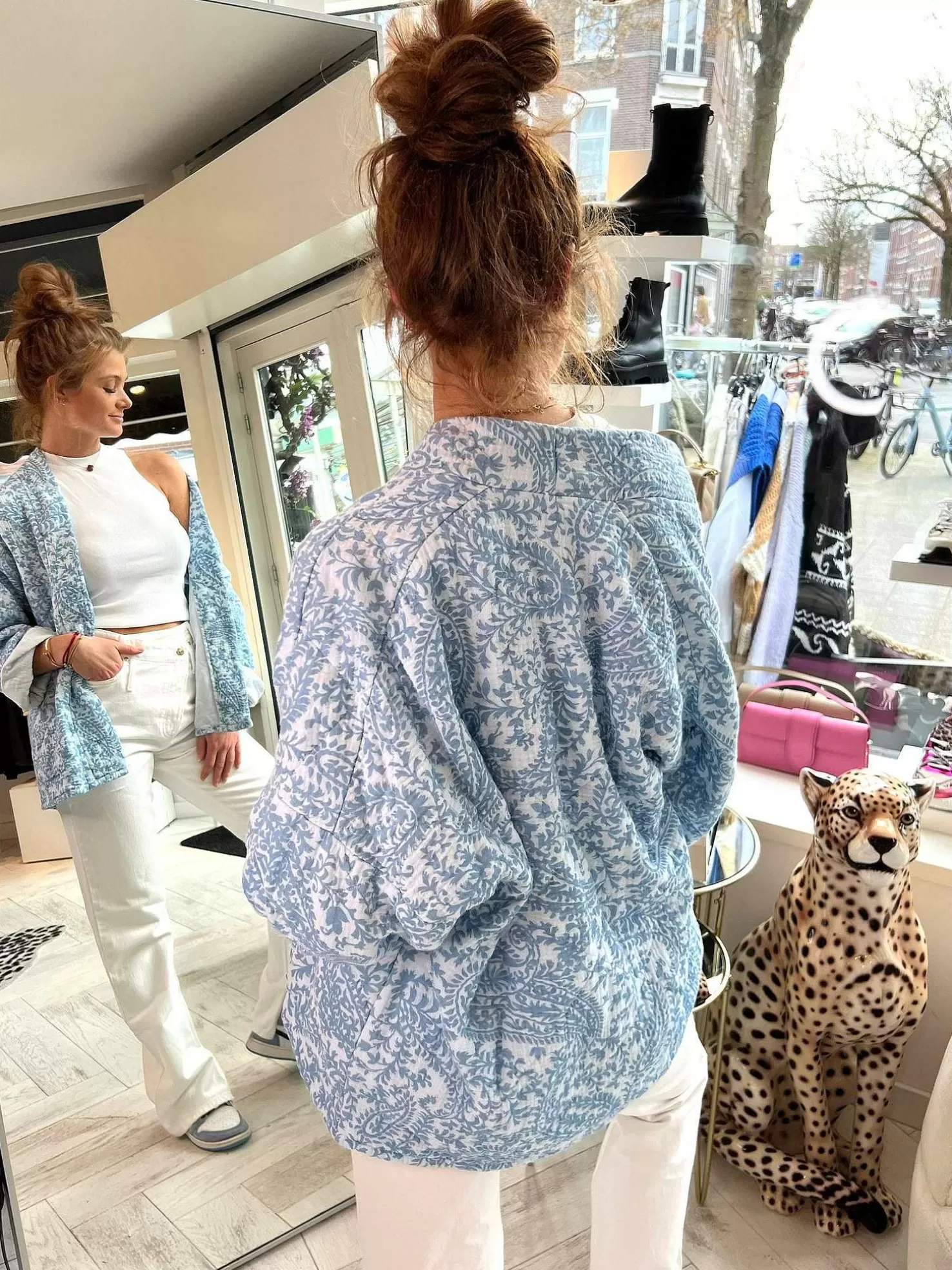 LOF Boutique Jassen>Sammie Pattern Jacket Blue