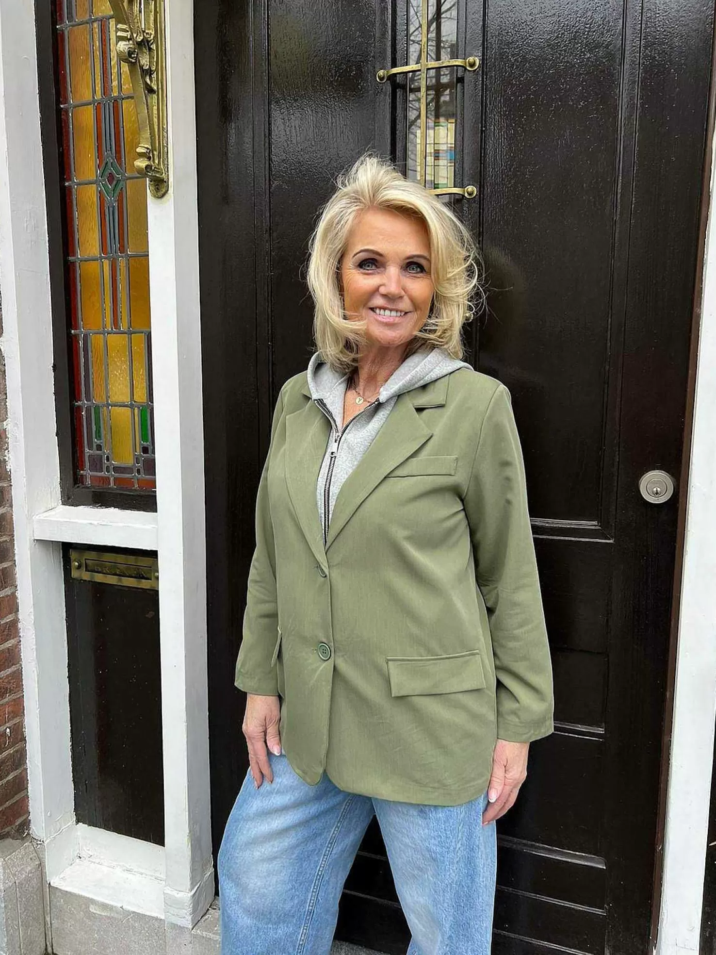 LOF Boutique Blazers>Sara Blazer Hoodie Army