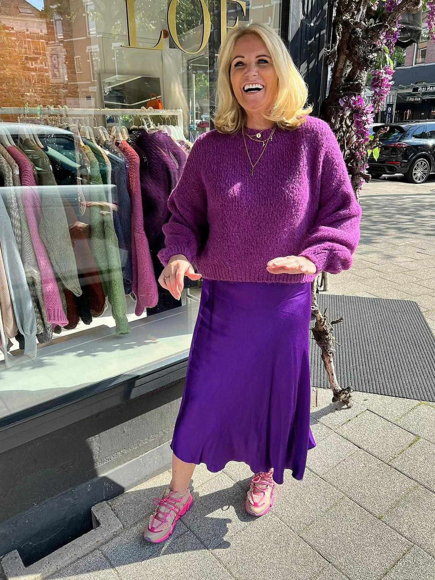 LOF Boutique Rokken>Silky Midi Skirt Purple