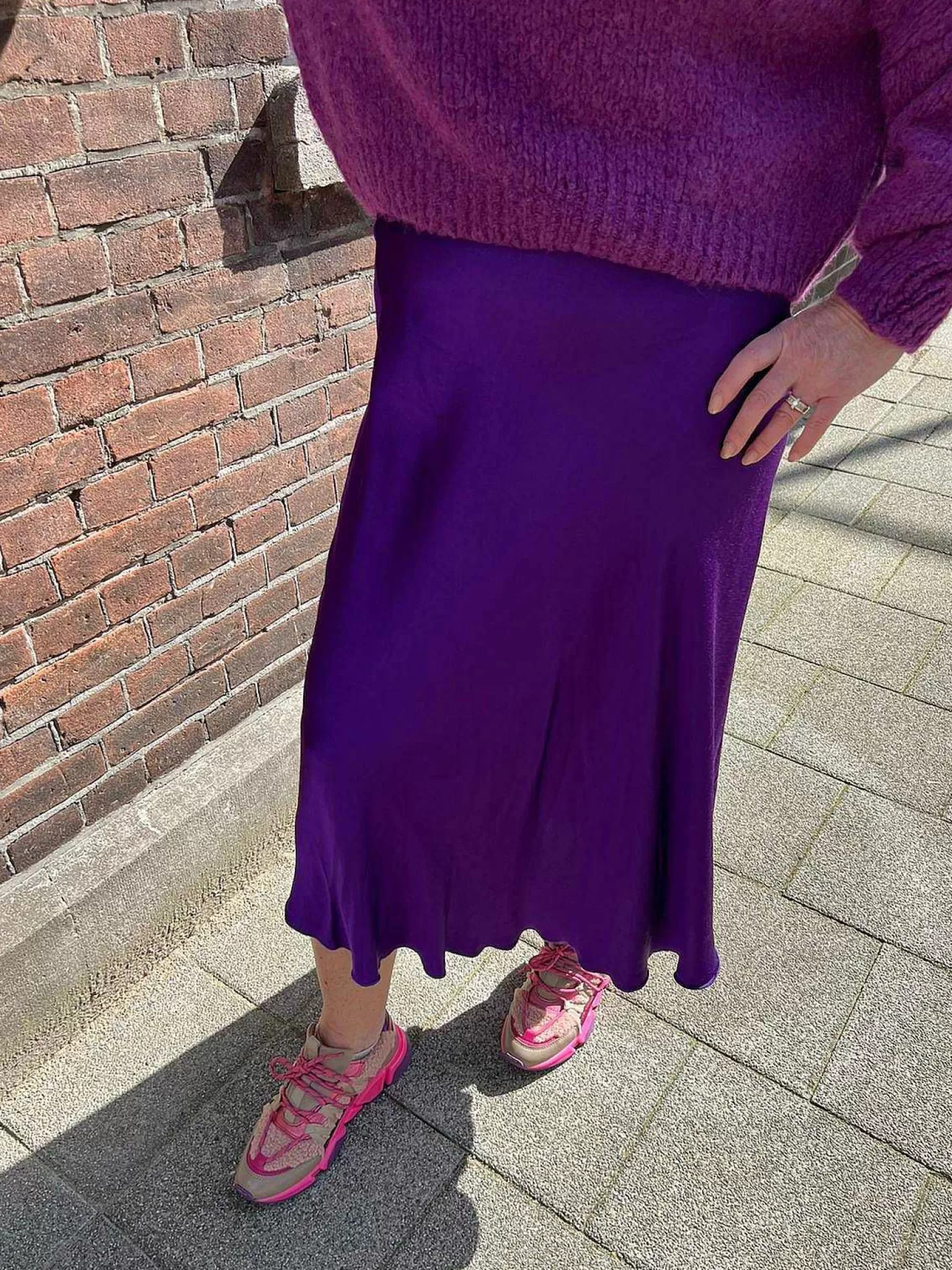 LOF Boutique Rokken>Silky Midi Skirt Purple