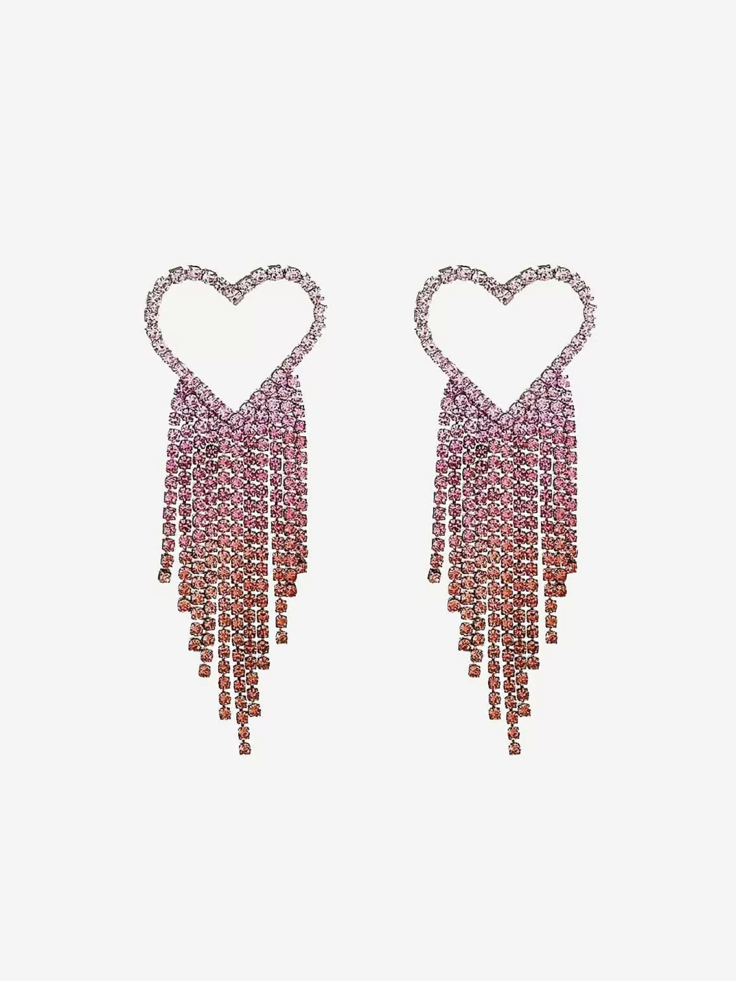 LOF Boutique Oorbellen>Strass Earrings Open Hearts Pink
