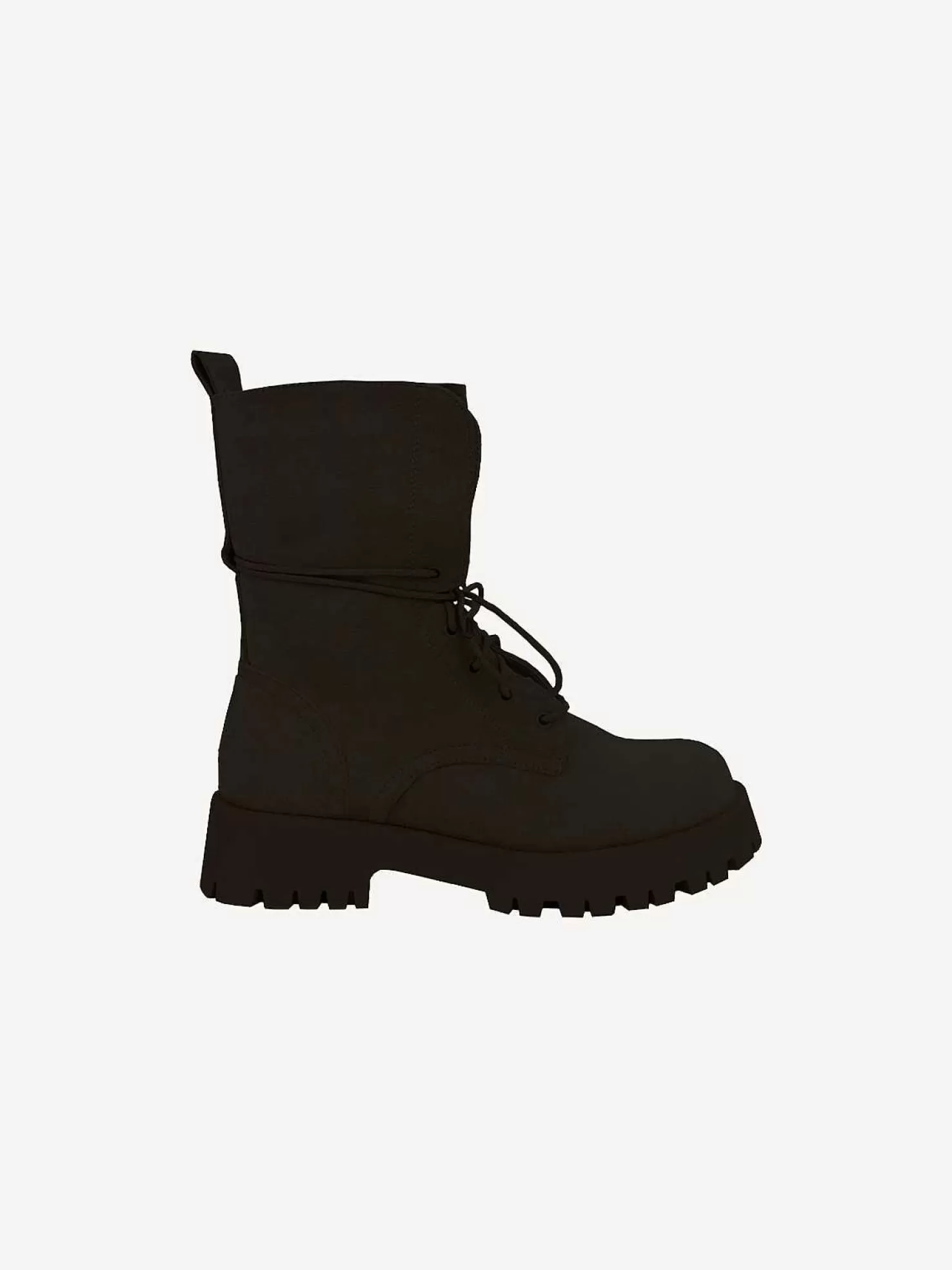 LOF Boutique Laarzen>Suedine Veter Boots Black