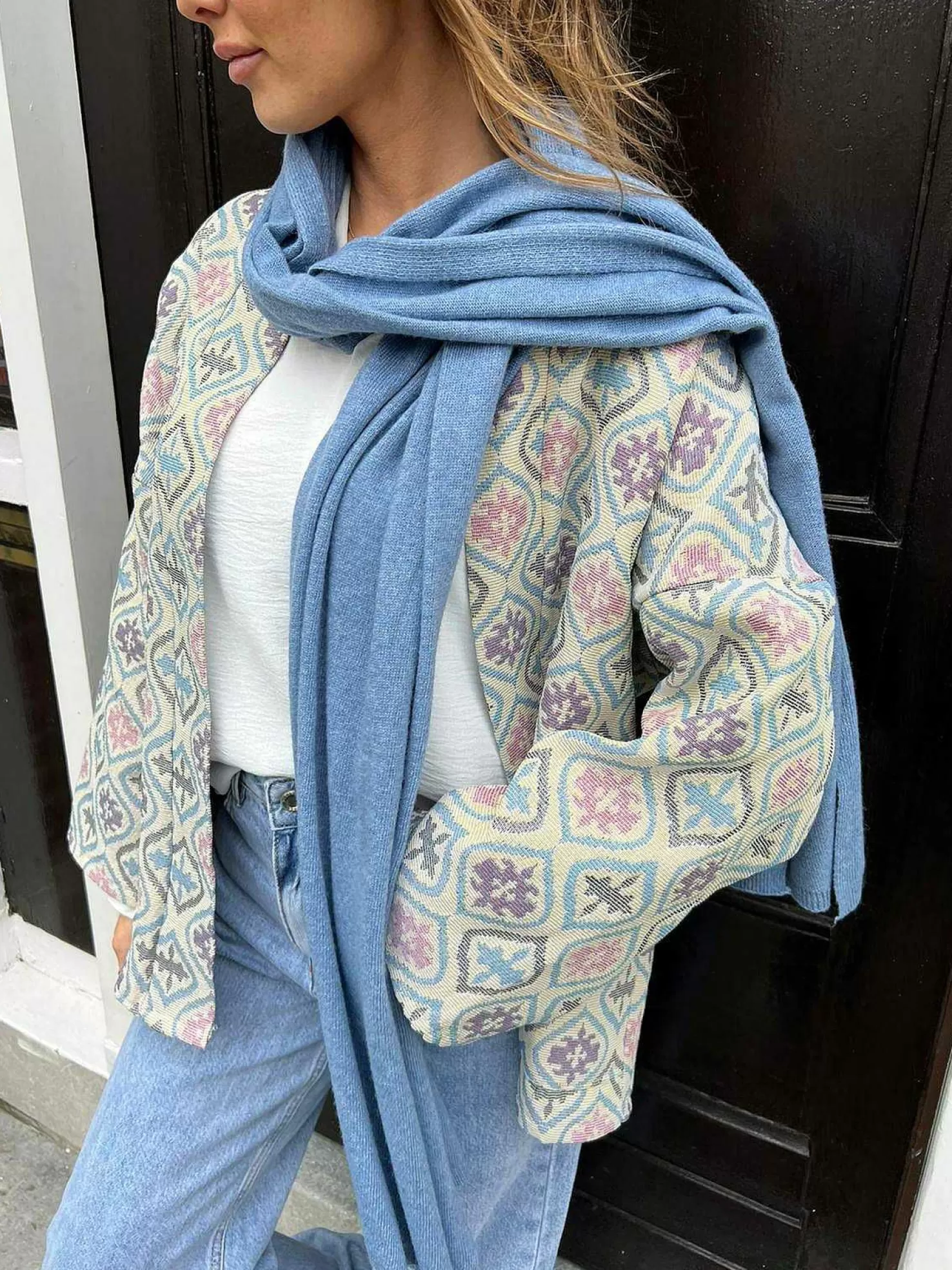 LOF Boutique Mutsen & Sjaals>The Supersoft Scarf Denim Blue