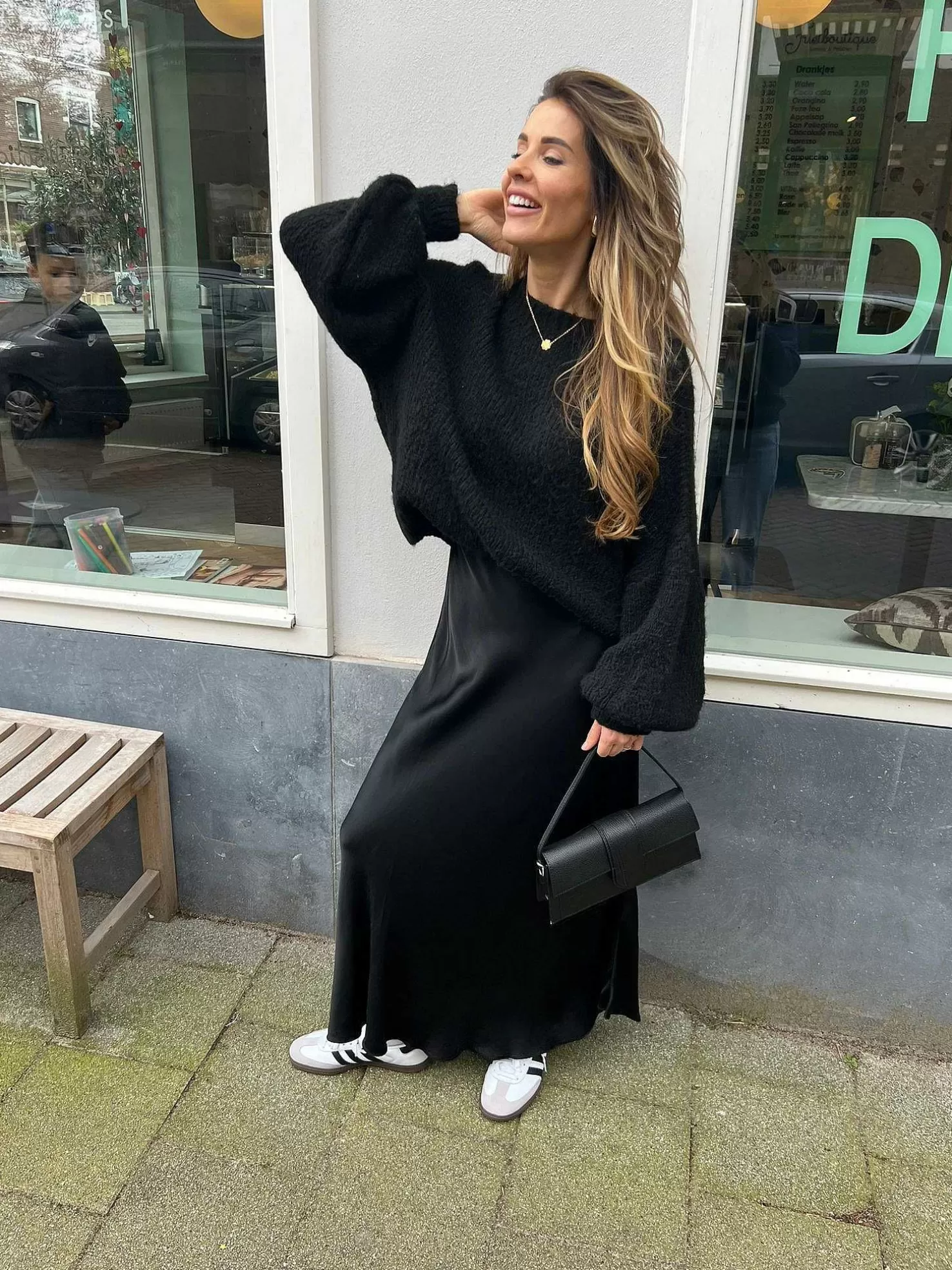 LOF Boutique Rokken>Vive Silky Maxi Skirt Black