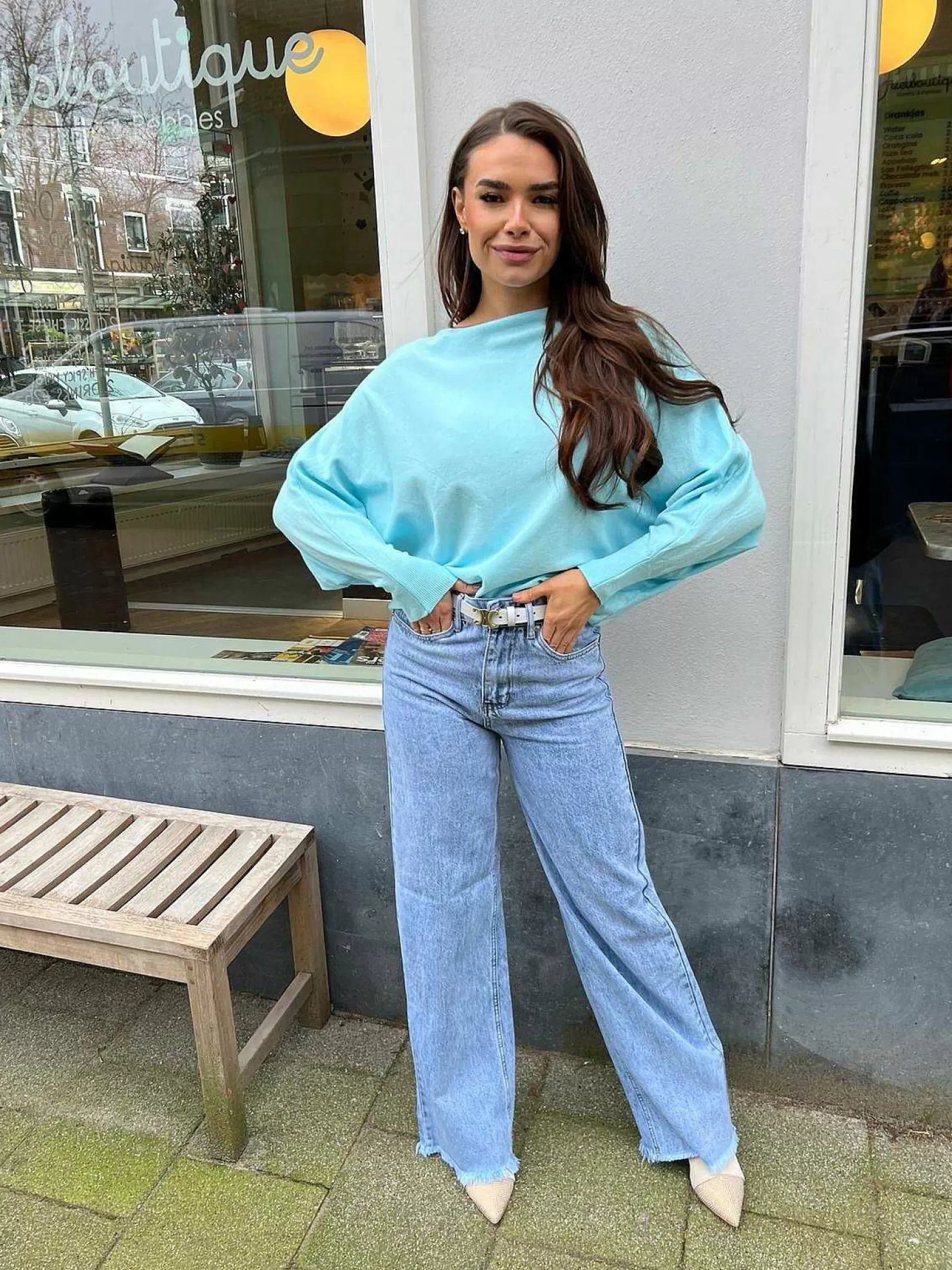 LOF Boutique Truien>Vlinder Trui Light Blue