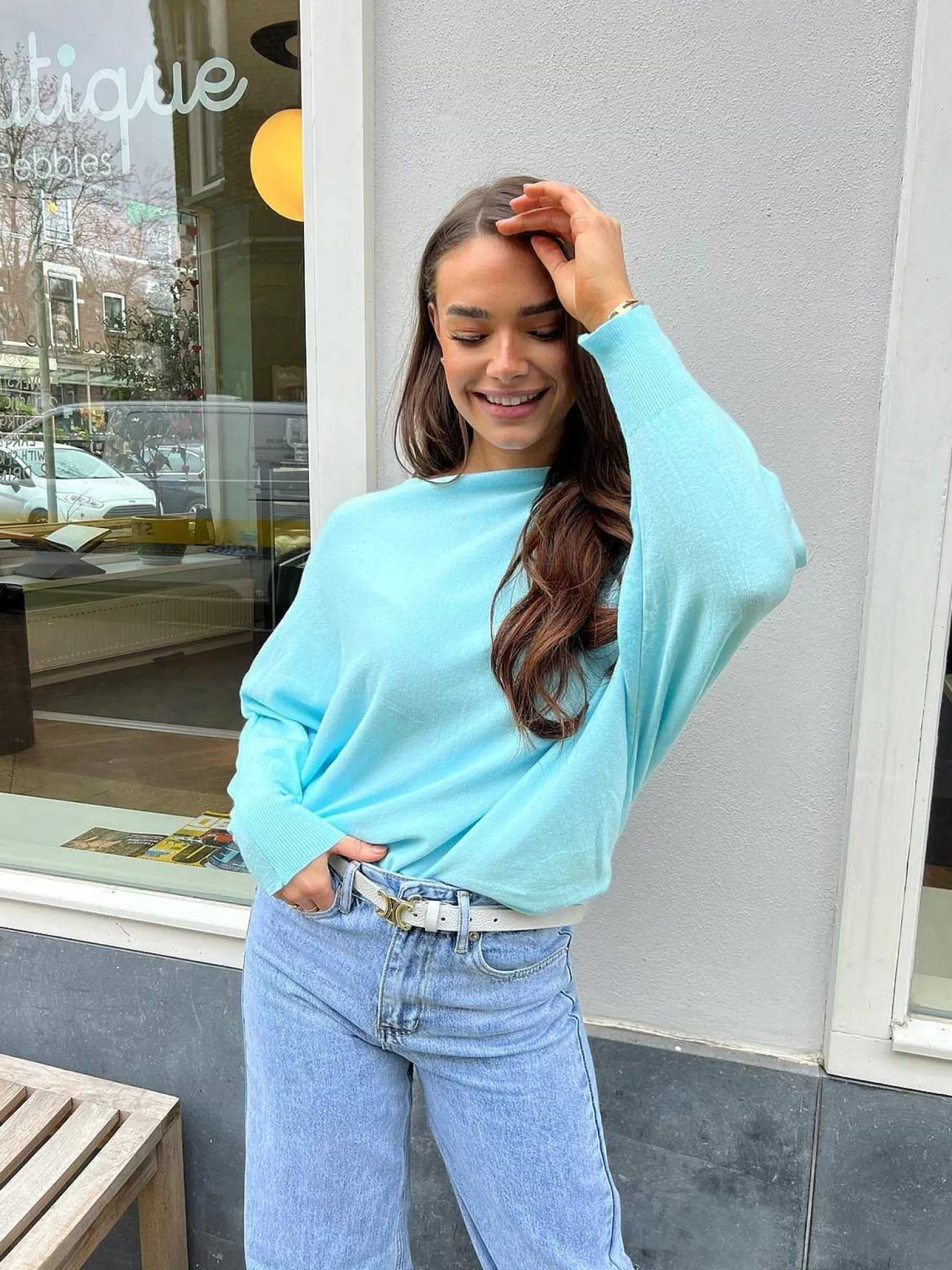 LOF Boutique Truien>Vlinder Trui Light Blue