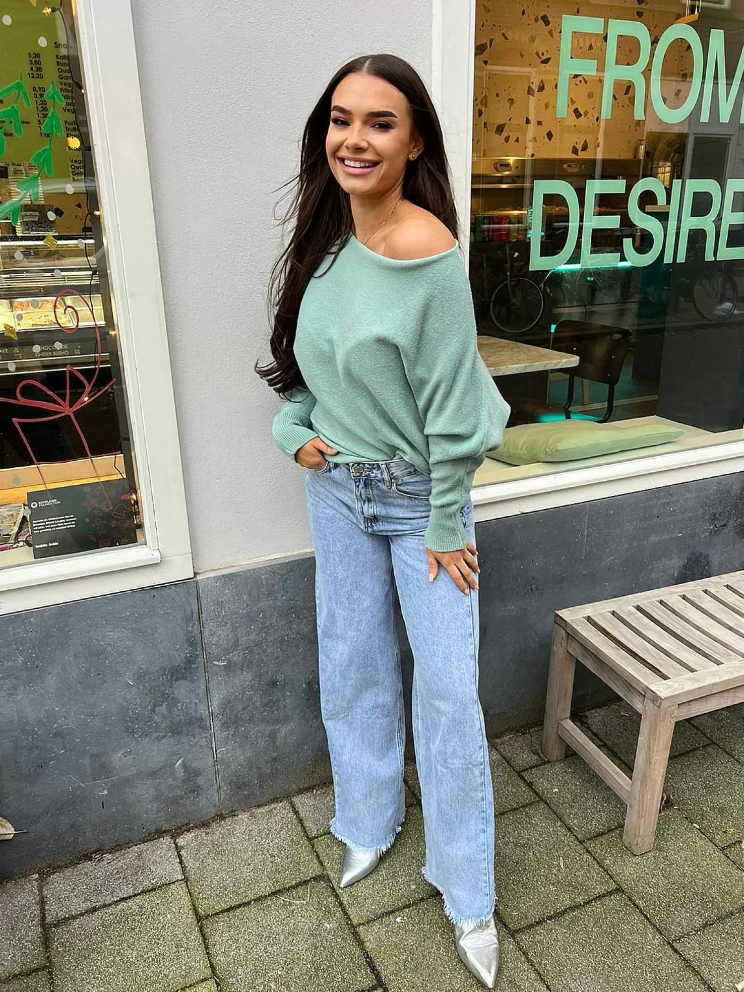 LOF Boutique Truien>Vlinder Trui Mint