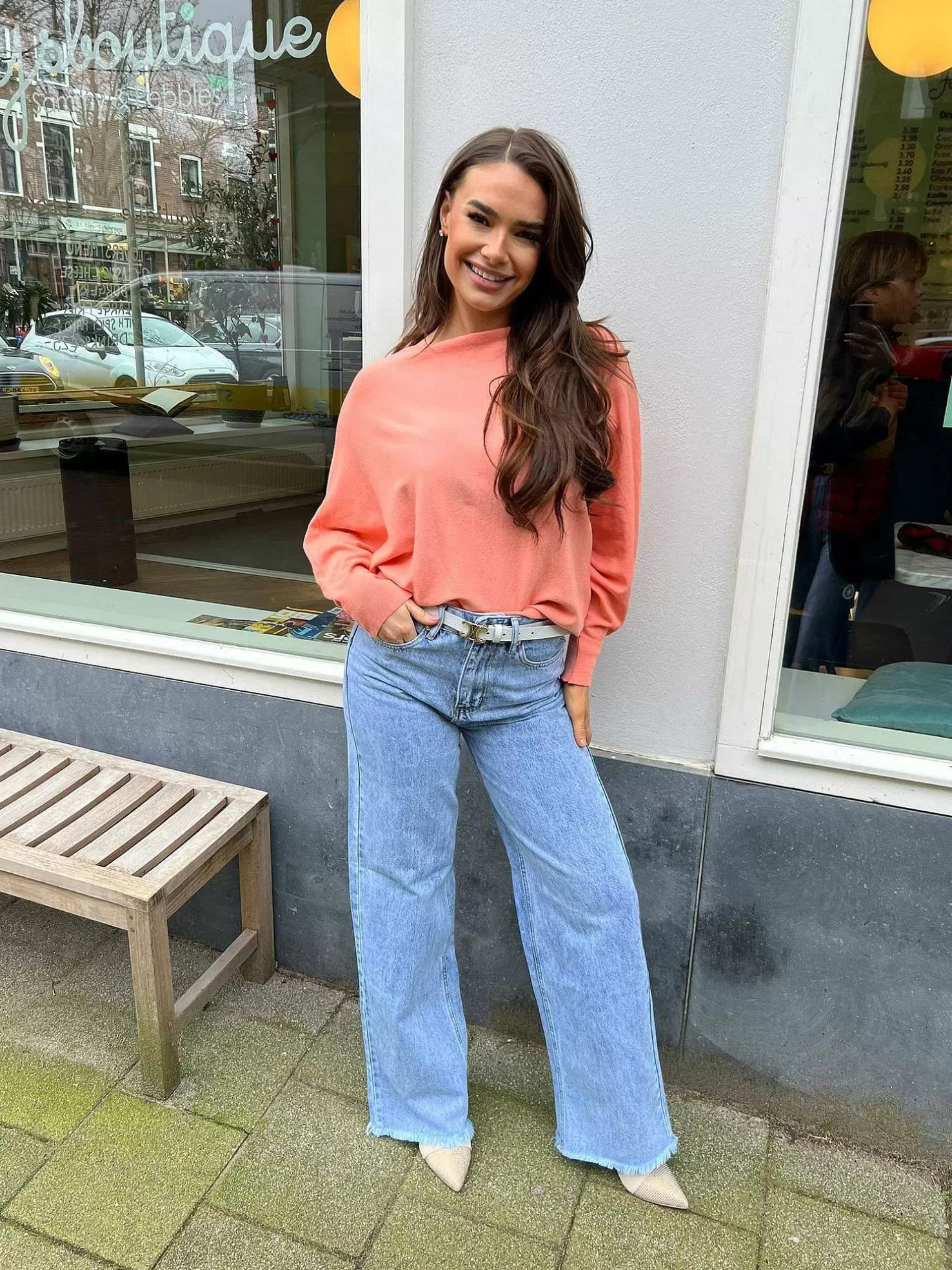 LOF Boutique Truien>Vlinder Trui Peach