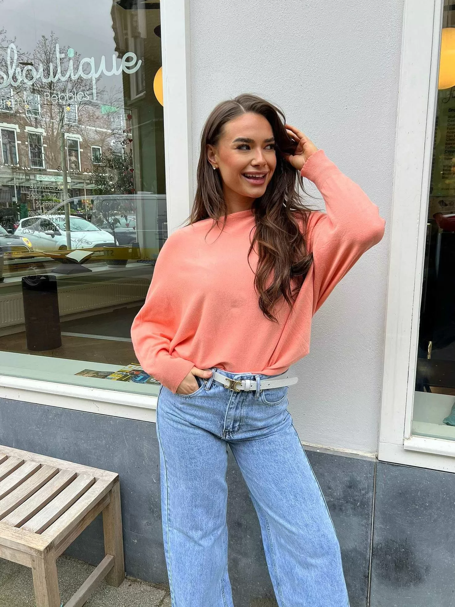 LOF Boutique Truien>Vlinder Trui Peach