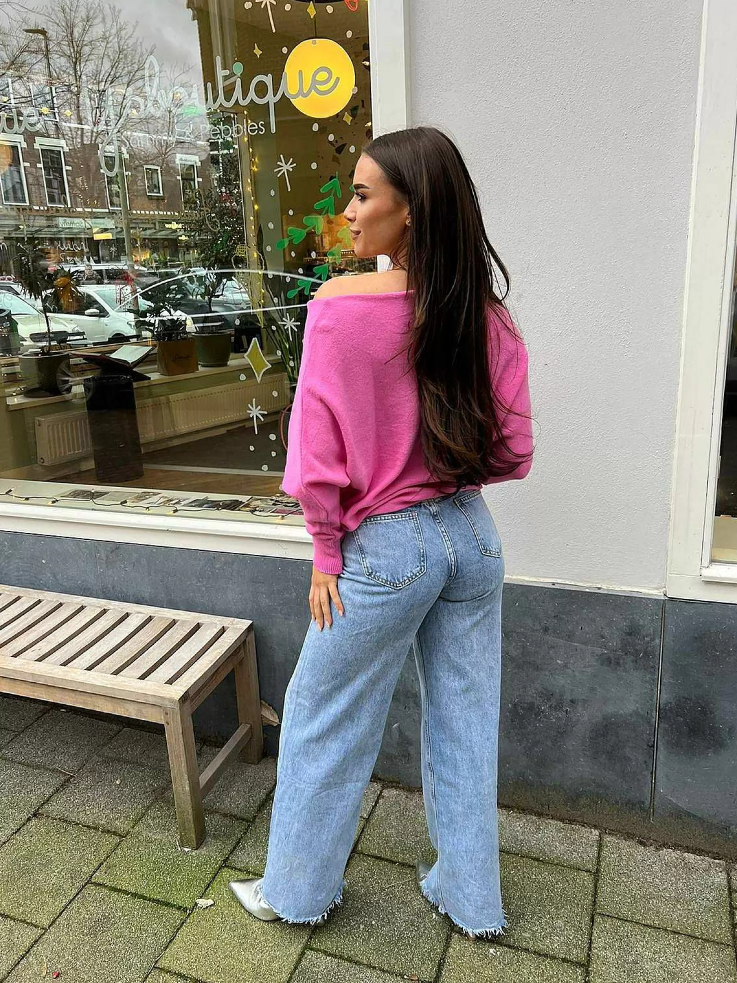 LOF Boutique Truien>Vlinder Trui Pink