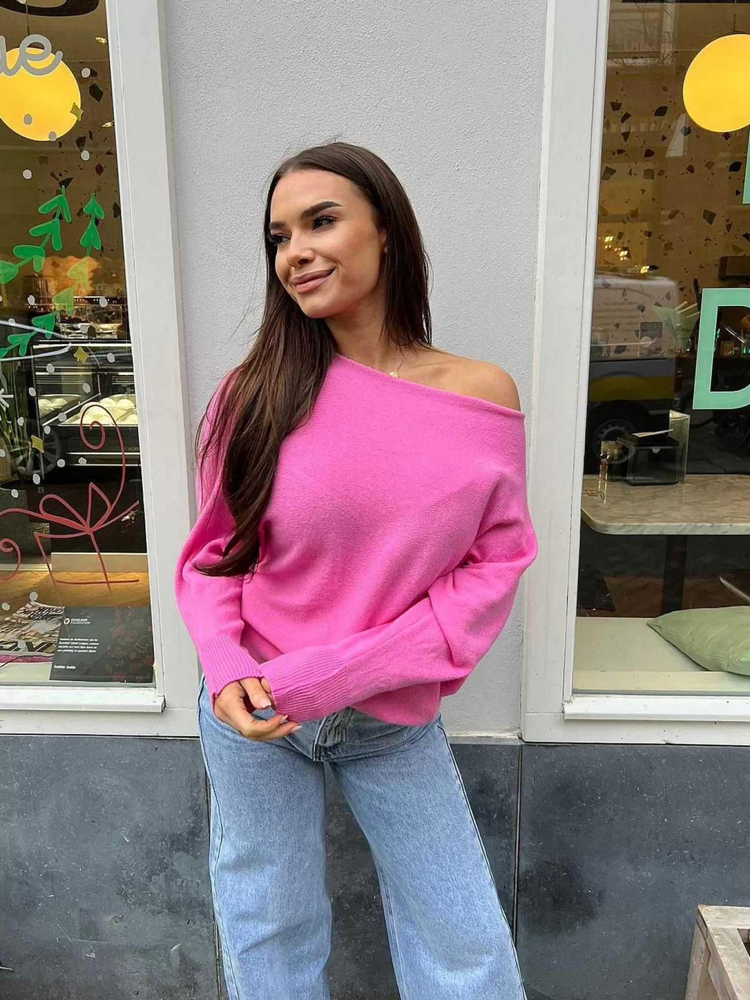 LOF Boutique Truien>Vlinder Trui Pink
