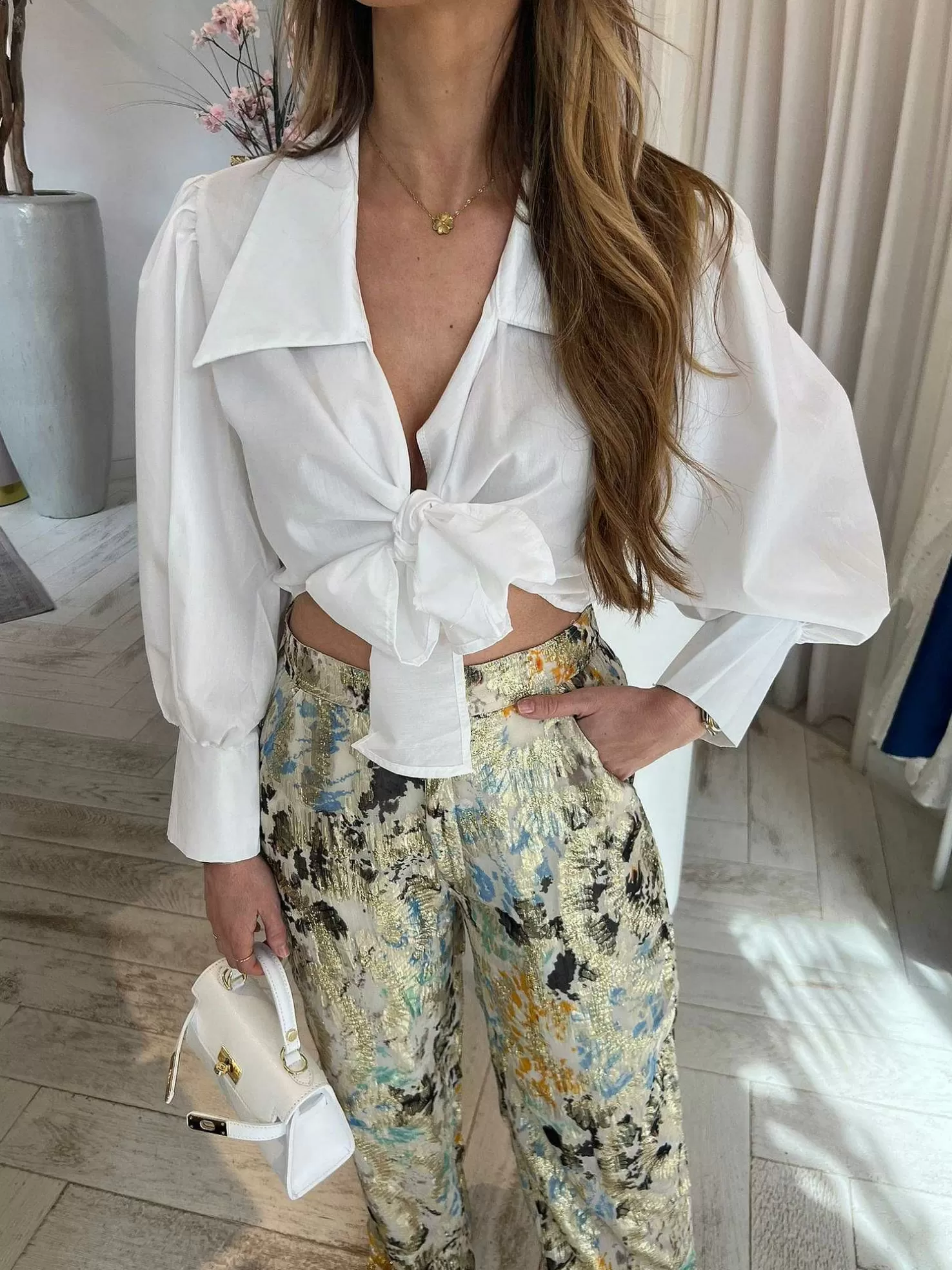 LOF Boutique Tops & Blousjes>Yara Cropped Blouse Off White