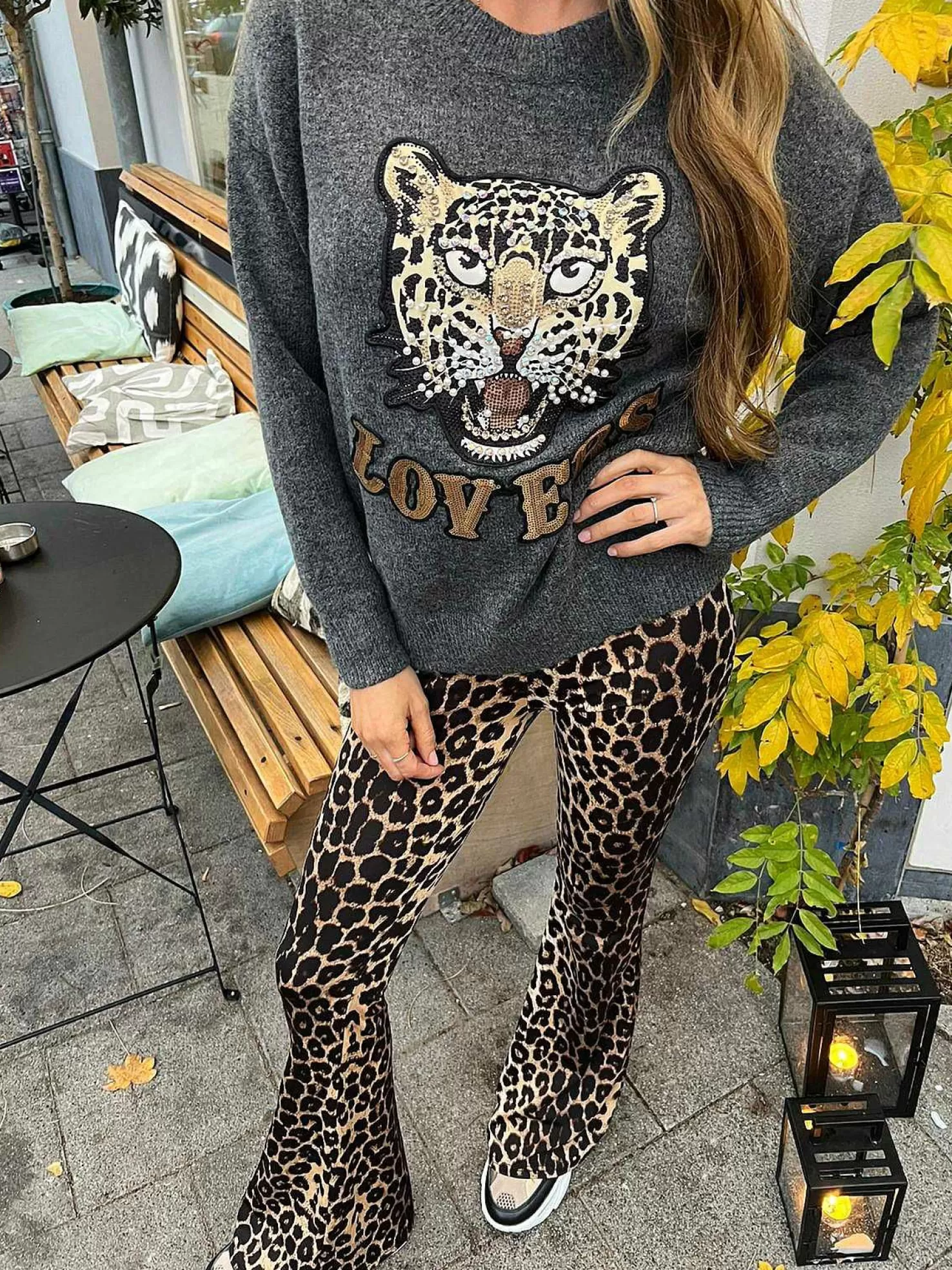 LOF Boutique Broeken>Yentle Flared Pants Leo