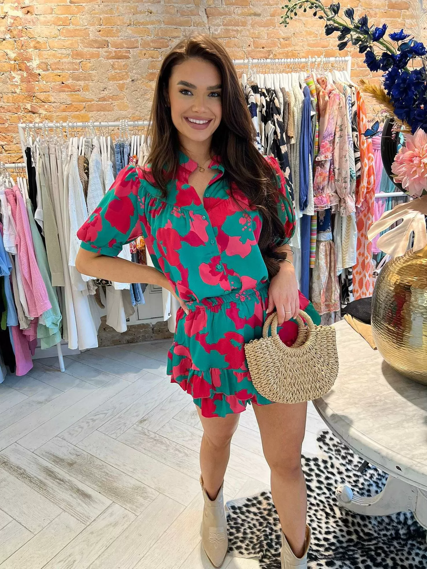 LOF Boutique Sets>Yill 2 Delig Ruffle Set Green